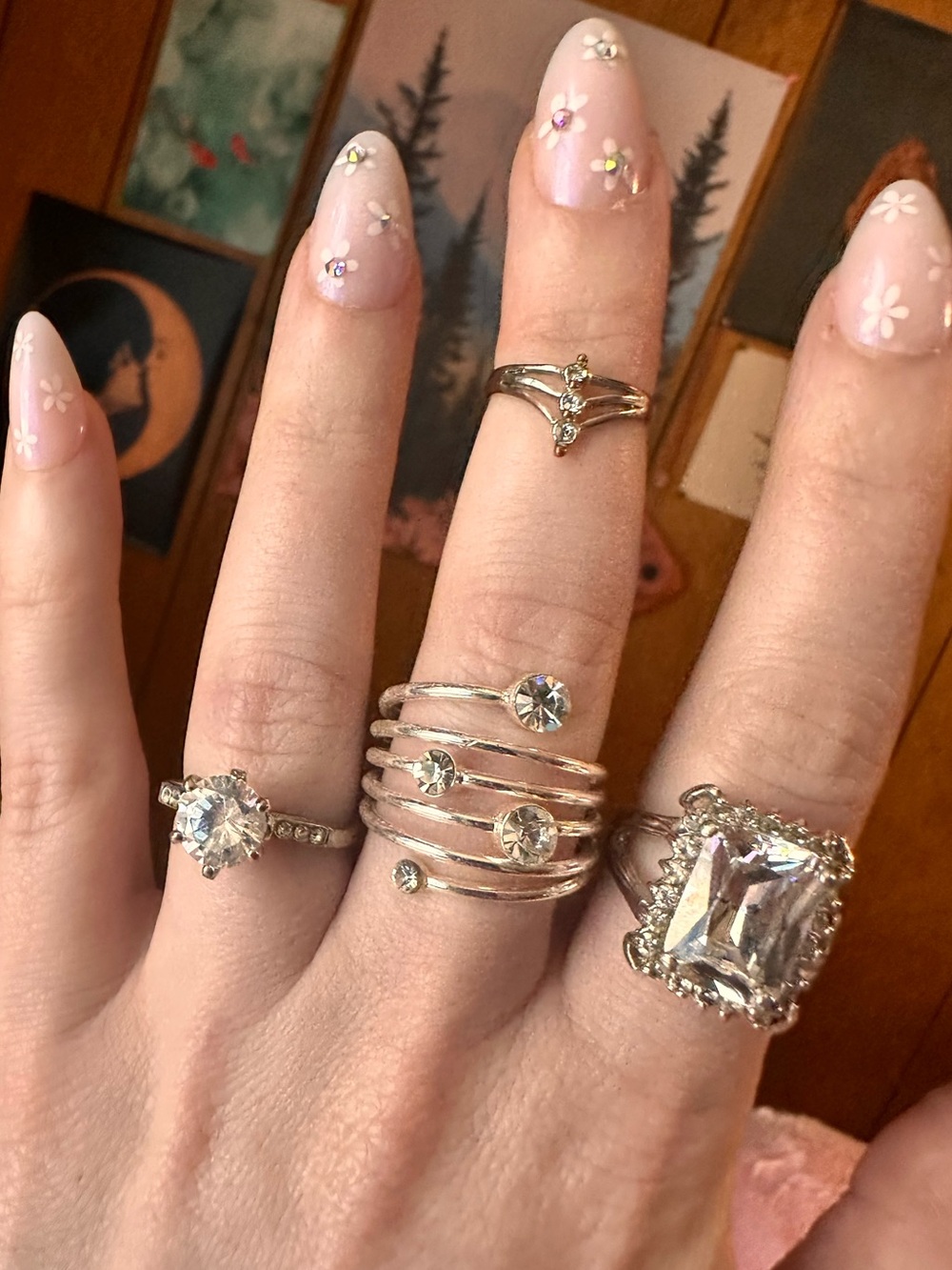 Express • Rhinestone Bling Silver Tone Ring Set - Picture 15 of 15